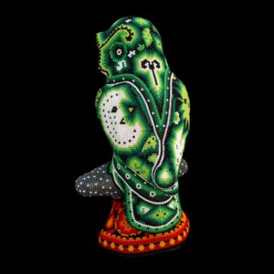 Mexican Indigenous Fin Art; The Green Night Owl, Protector of the Peyote People